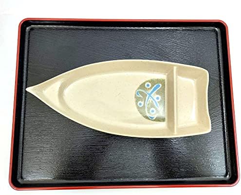 JapanBargain 2347, Sushi Boat Shape Sushi Plate Sashimi Serving Plate Plastic Tray 10 x 4.5 inch, Green - Image 4