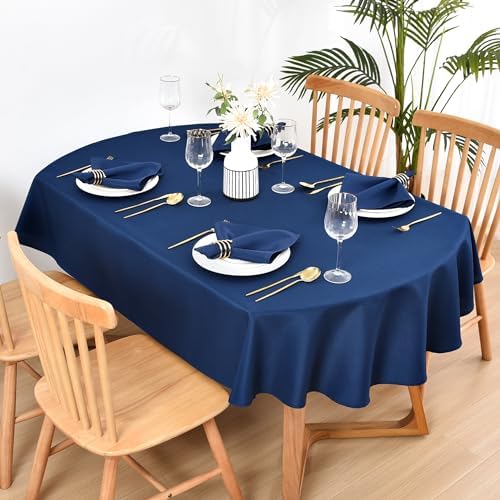 Wolkemer Set of 4 Navy Blue Cloth Napkins 17 x 17 Inches Solid Washable Polyester Dinner Napkins with Hemmed Edges for Dinners Parties Weddings Banquets Events Table Decoration - Image 6