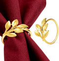 Napkin Rings Gold Napkin Rings Set of 12 Metal Napkin Holder for Table Holders for Paper Napkins Gold Leaf Napkins Rings Fall Thanksgiving Christmas Dinner Decor Banquet Kitchen Wedding Holiday Party by Unknown
