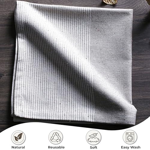 Taupe Cotton Cloth Napkins Set of 4, 18x18 Inch - Image 6