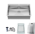 33x22 Inch Drop in Kitchen Sink, 9" Deep Large Top Mount Single Bowl Sinks,Nano Coating Extra-thick Stainless Steel Kitchen Laundry Room Sinks with Accessories Strainer