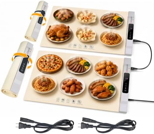 Electric Food Warming Mat, 2 Pack Warming Mat for Food, 34"x25" Large by Unknown