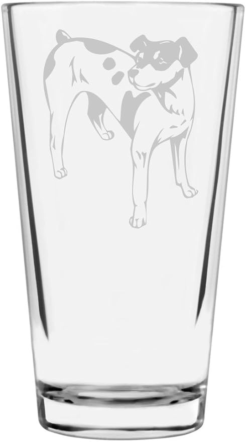 Rat Terrier Dog Themed Etched All Purpose 16oz Pint Glass