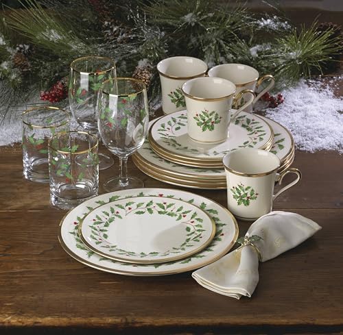 Lenox Holiday Porcelain Christmas Dinner Plate Set for 4 - Image 4