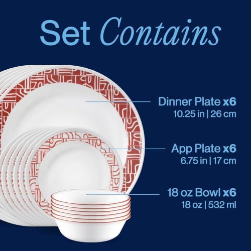 Corelle Terra Rosa 18-Piece Dinnerware Set, Service for 6 - Image 3