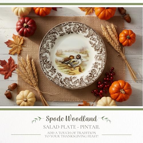 Spode – Woodland – Salad Plate - Pintail - Brown/White - Image 2