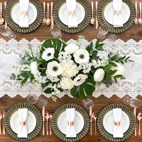 MAONAME Matte Green Charger Plates Set of 12, Chargers with Sunflower Rim - Image 7