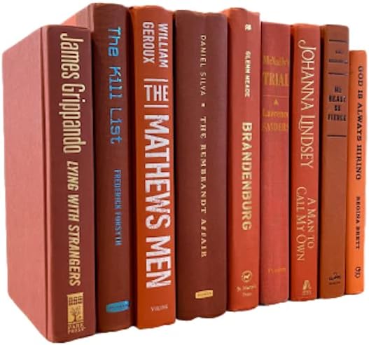 Real Books by Color® (Set of 11, Orange) Decorative Bookshelf Home Decor Shelf Styling Photo Prop