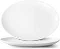 Serving Platters Set of 2 – 15.5 Inch Oval White Serving Platters, Large Porcelain Serving Platter Set for Party, Appetizers, Charcuterie, Sushi & Dessert, Microwave & Dishwasher Safe