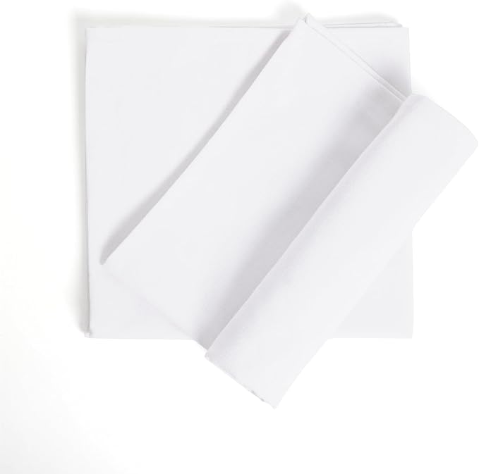 ACCENTHOME Cloth Napkins Set of 6 18x18 inch 100% Cotton Dinner Napkin Washable Hotel Quality Reusable Kitchen & Table Linen for Fall Thanksgiving Family Dinners Weddings & Everyday Use - White