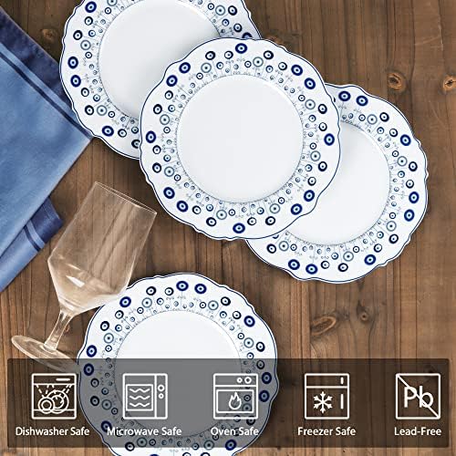 fanquare Boho Style Evil Eye Ceramic Dessert Plates Set of 4 - Image 2