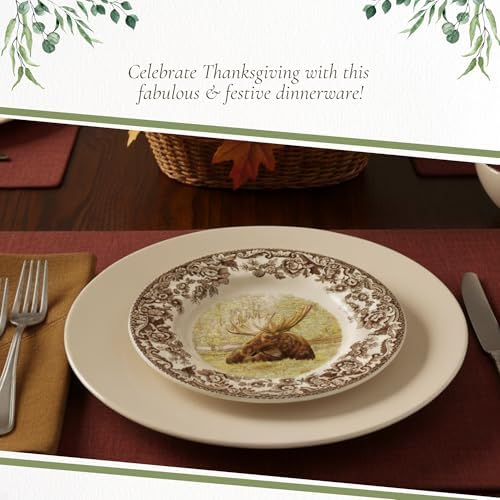 Spode Majestic Moose 6" Bread and Butter Plate - Wildlife Holiday Accent, Rustic Cabin Decor for Appetizers or Rolls, Fine Earthenware - Microwave, Dishwasher, Oven Safe, Made in England - Image 5