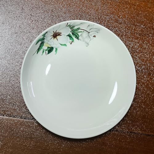5 Pack Ceramic Plates with Lotus Pattern, 7.12 inch Large Dessert Salad Porcelain Dinner Plates, Ceramic Dessert Dishes for Steak, Pasta, Pizza, Appetizer ( Dishwasher & Microwave Safe Dinnerware) - Image 6
