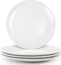 Porcelain Dessert Plates Set of 4, 10 Inch White Dinner Plates, Round Appetizer Plates, Ceramic Salad Plate for Everyday Kitchen Use, Microwave & Dishwasher Safe