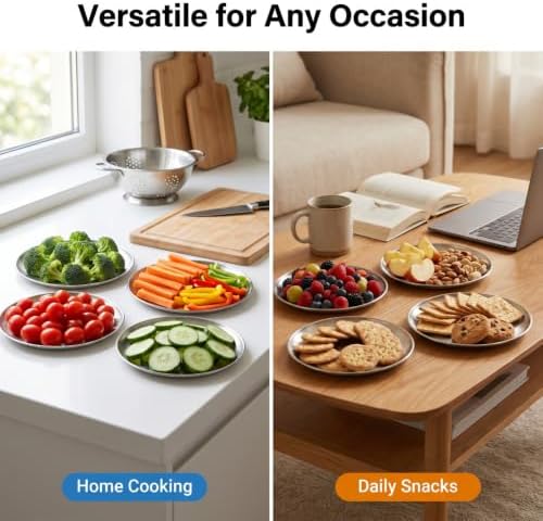 Small Stainless Steel Plates,5 Pcs 5.5 Inchs Metal Plate - Image 7
