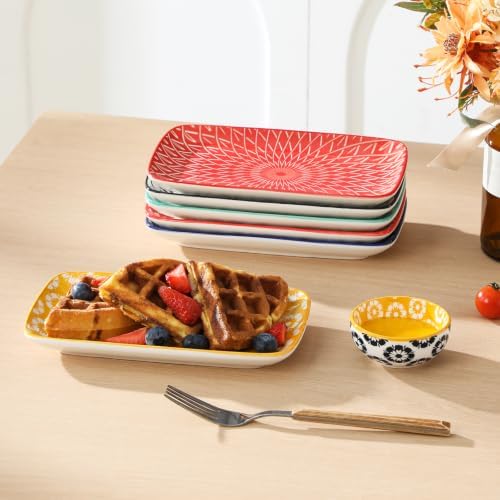 vancasso Selene Rectangular Salad Plates 8.5"x5.1"Inch, Set of 6 - Image 7