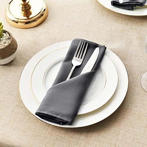 Hiasan Cloth Napkins Set of 6, 20 x 20 Inch, Grey - Image 3