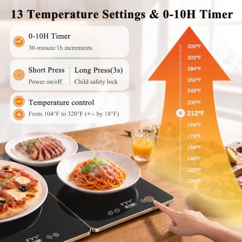 FYY Electric Warming Tray - 2-Panel Food Warmers for Parties Buffet Black - Image 4