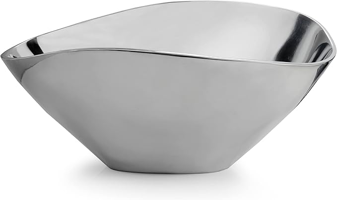 nambe Butterfly Bowl Grande | For Hot and Cold Foods, Salads, Fruit | Made of Metal Alloy | Oven and Freezer Safe Serving Bowl for Entertaining, Decorative Centerpiece for Kitchen | Silver, 16-Inch
