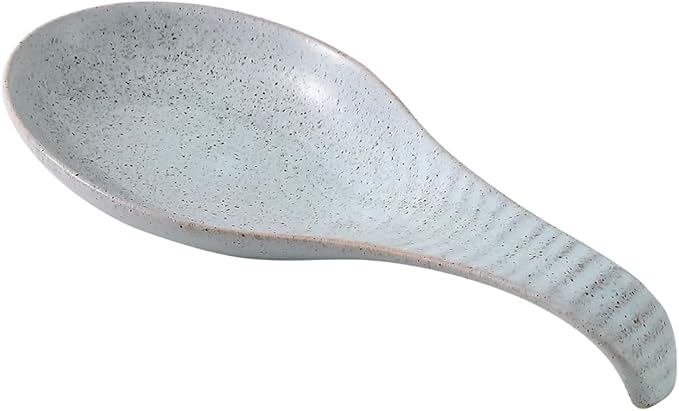Spoon Rest for Stove Top, Ceramic Spoon Holder for Kitchen Counter, 9 Inches Spoon Holder Utensil Rest for Cooking Christmas Housewarming Wedding Gift, Blue Pitting