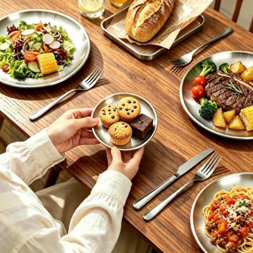Small Stainless Steel Plates,5 Pcs 5.5 Inchs Metal Plate - Image 5