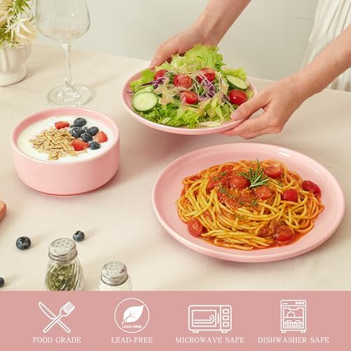 10.25-Inch Dinner Plates, Set of 4, Pink - Image 3