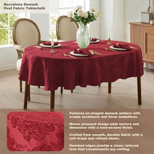 Newbridge Barcelona Damask Fabric Napkins, Set of 4, Burgundy – No Iron, Soil Resistant Cloth Napkins for Dining, Parties and Holidays - Image 6