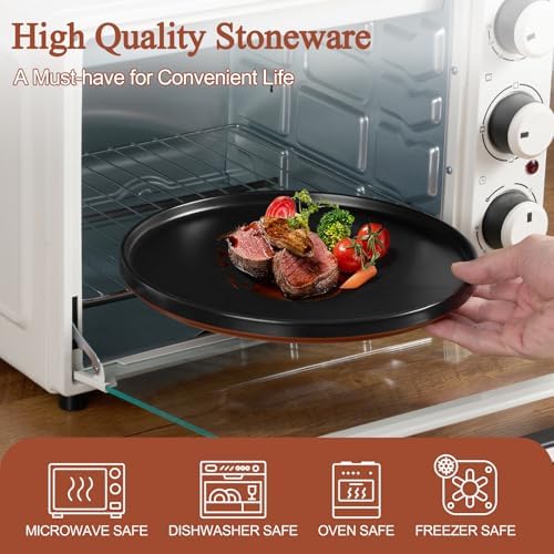 LIANYU 24 Piece Dinnerware Set for 8, Modern Style Stoneware Dinnerware Set - Image 4