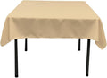 LA Linen Polyester Poplin Washable Square Tablecloth, Stain and Wrinkle Resistant Table Cover 58x58, Fabric Table Cloth for Dinning, Kitchen, Party, Holiday 58 by 58-Inch, Khaki