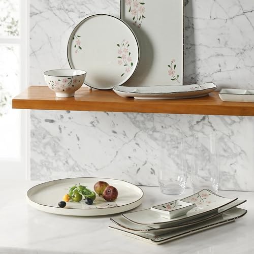 Pink Sakura Ceramic Appetizer Plates, 8-Inch Round Serving Plates for Snacks, Side Dishes (4) - Image 5