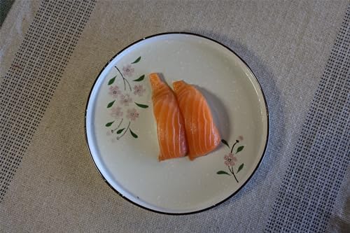 Pink Sakura Ceramic Appetizer Plates, 8-Inch Round Serving Plates for Snacks, Side Dishes (4) - Image 6