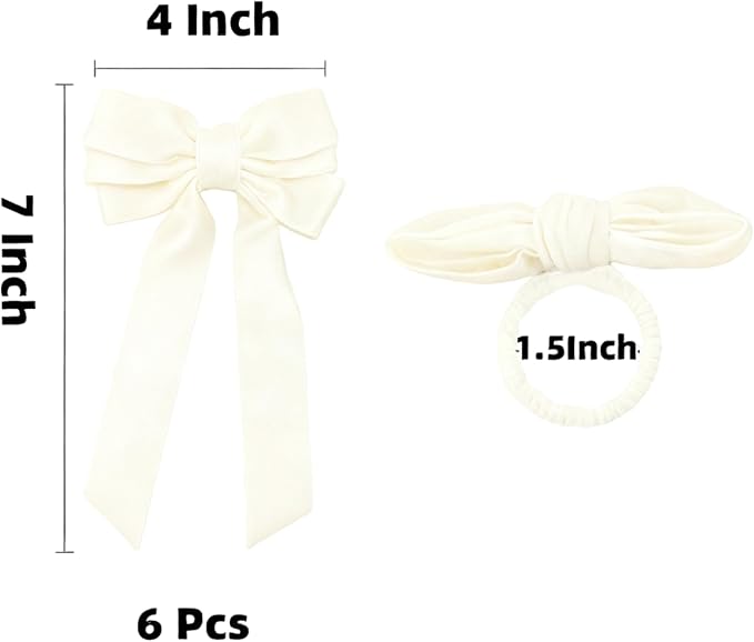 Ivory Velvet Bow Napkin Rings Set of 6 Luxury Soft Velvet Napkin Holders, Elegant Bow Design for Christmas Holiday Dinner Wedding Party Table Decor