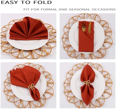 Terracotta Cloth Napkins,Rustic Earthy Fall Color, Washable, Soft (Rust) - Image 5