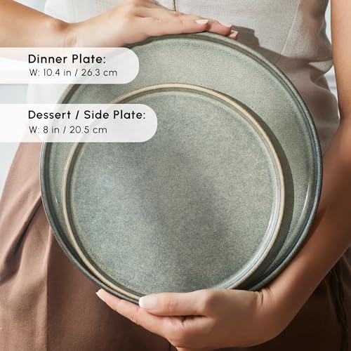 Karaca New Skal 18-Piece Dinnerware Sets for 6 People, Modern Design, Stoneware Dinner Set, Kitchen Plates Bowls, Reactive Glaze Dishwasher & Microwave Safe Dish Set - Image 6