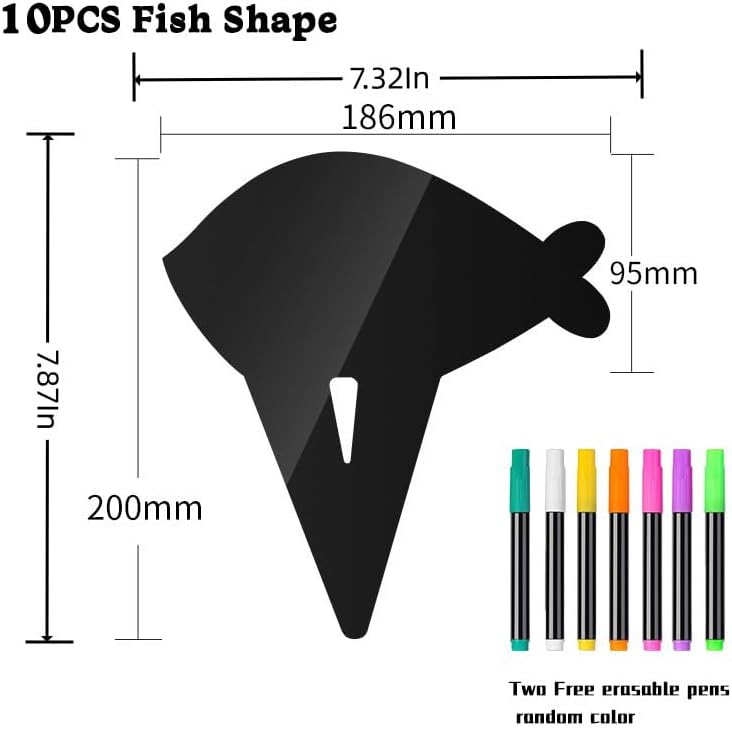 10PCS Fish Mini Chalkboard Signs for Food, Reusable and Reserved Table Signs, Food Labels for Party Buffet, Easy to Write and Wipe Out, Catering Supplies Buffet Display, Place Cards - Image 2