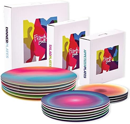 French Bull Melamine Assorted Plates-6 Piece Set -Melamine Dinnerware-Platter, Serving, Party, Platter, Dish (9" Salad Plate, Aurora) - Image 4