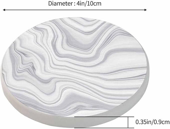 Marble Texture Coasters Set for Wood Table Liquid Watercolor Design Stone Ink Fluid Striped Lines Tabletop Protection Mat for Mugs and Cups 4 Inch for Kitchen Office Home
