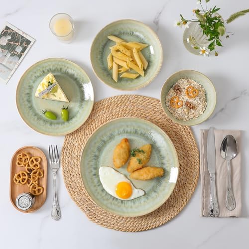 DOMICREVERY Ceramic Dinnerware Sets for 6, 24 Pcs Plates and Bowls Sets - Image 2