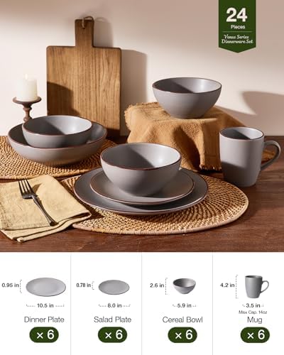 Famiware Venus Dinnerware Sets with Mugs, Ceramic Plates and Bowls for 6 - Image 5