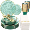 DaYammi 175PCS Green Plastic Dinnerware Set for 25 Guests by DaYammiwillaccompanyyou