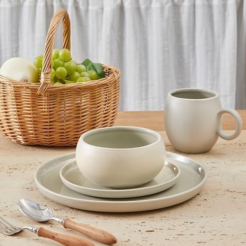 Bico Reactive Glaze Light Grey 7 inch Salad Plates Set, Set of 4, Microwave and Dishwasher Safe, for Salad, Appetizer, Side Dishes, Tapas - Image 6
