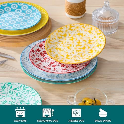 vancasso 10.25" Pastel Dinner Plates Set of 6, Vintage Ceramic - Image 3