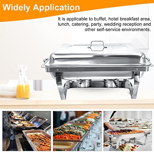 8QT Chafing Dish Buffet Set Stainless Steel Food Warmer 6 Pack - Image 6