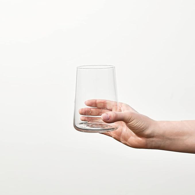 Krosno Water Glasses, 16.5 oz, Set of 12, Infinity Collection, Lead-Free Premium Crystalline Glassware, Everyday Drinking Glasses, Dishwasher Safe, Made in Europe