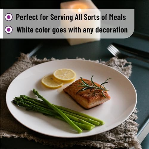 BTaT- White Porcelain Dinner Plates, Set of 6, 10.5 Inch, White Dishes, Porcelain Plates Sets for 6 - Image 7
