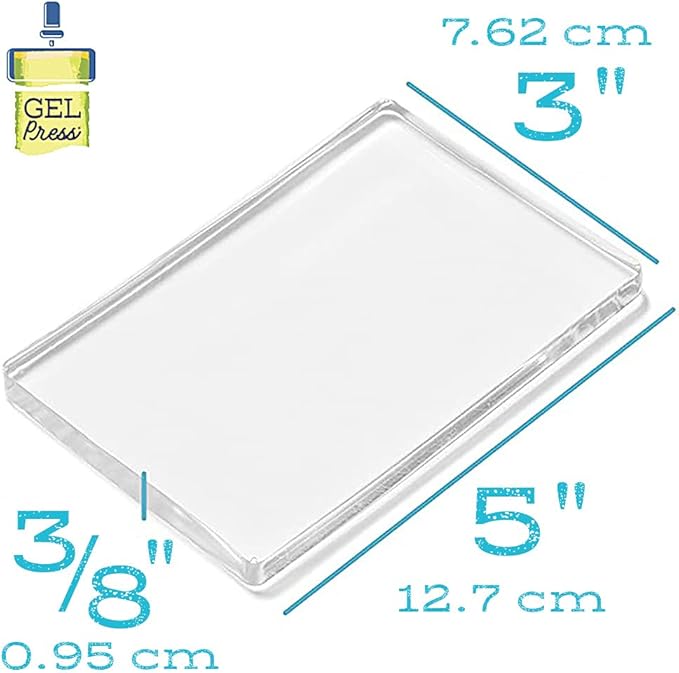 Gel Press Monoprinting Print Plate - 3” X 5” Gel Plate - Printmaking Supplies - Reusable Gel Printing Plate for Press Art for Card Making, Scrapbooking, Journaling, Arts and Crafts, Home Decor