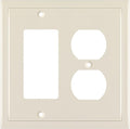 Henne Bery Modern Edge Decorative Wall Plate Switch Plate Outlet Cover, Durable Solid Zinc Alloy (Decorator/Duplex, Light Almond)