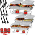 Large Full Size 33-Pcs Disposable Chaffing Buffet with-Covers, Utensils, Fuel Cans – Premium Chafing Dish Set for Events, Parties, Catering by AlphaLiving