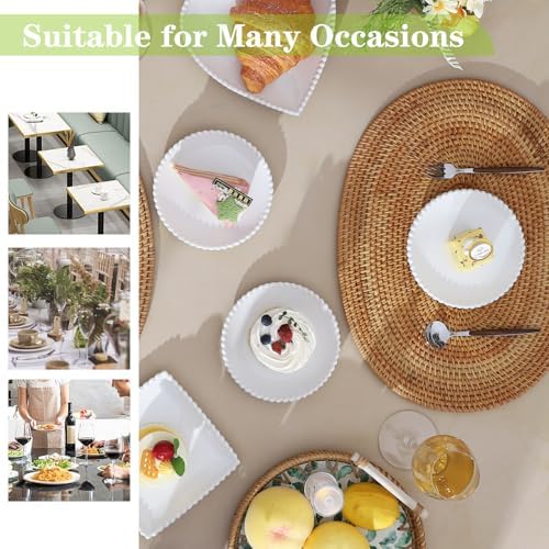 6 Inch Porcelain Dessert Plates, Round Mini Dinnerware Set of 18 - Image 5
