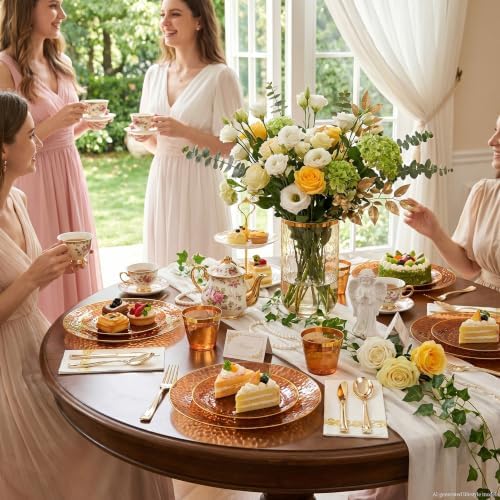 DaYammi 175PCS Amber Plastic Dinnerware Set for 25 Guests - Image 7